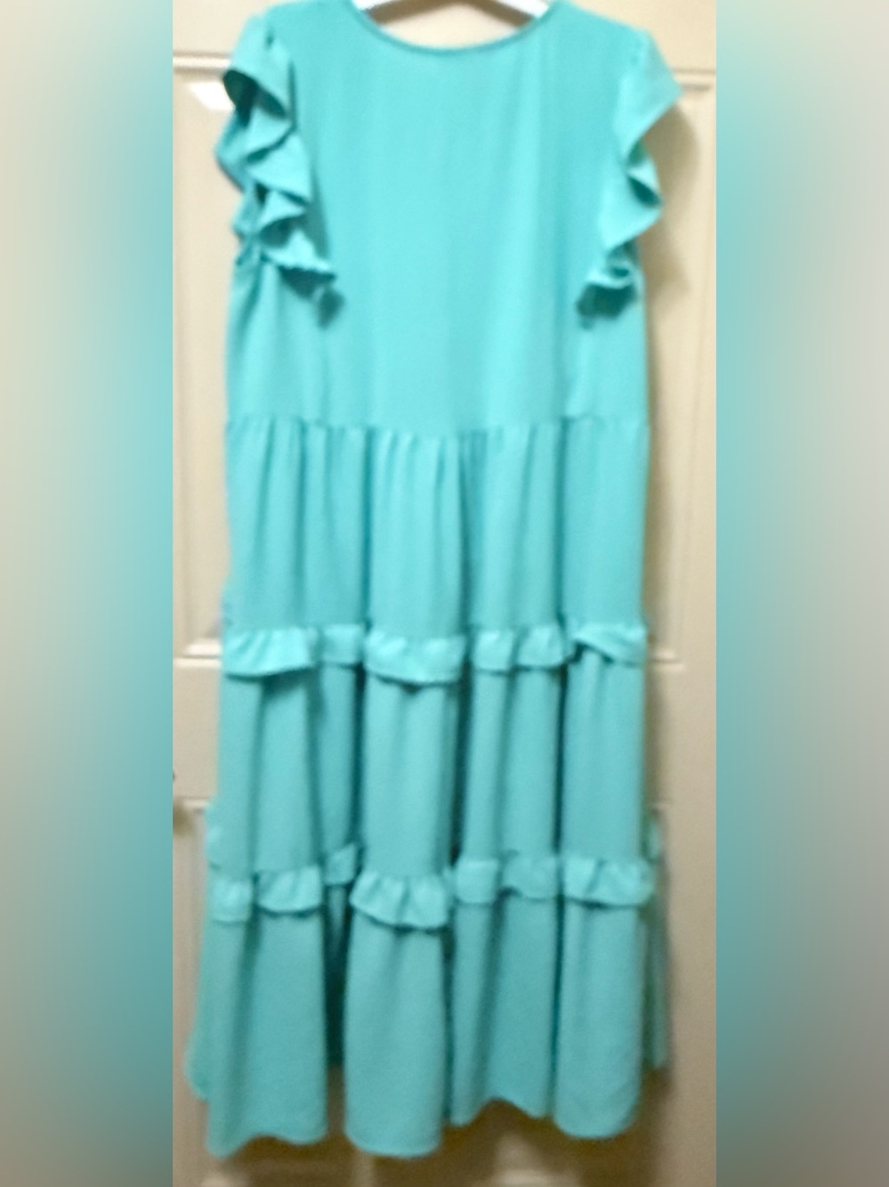 Umgee Ruffled and Tiered Mint Green Dress Size XL - Picture 2 of 4
